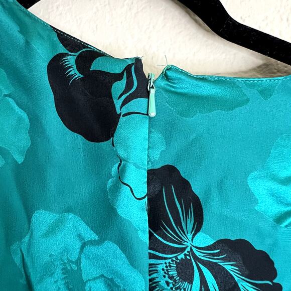 Francesca of Damon for Starington Dress Women 12 Green Silk Party VTG 70s 80s - Picture 10 of 12